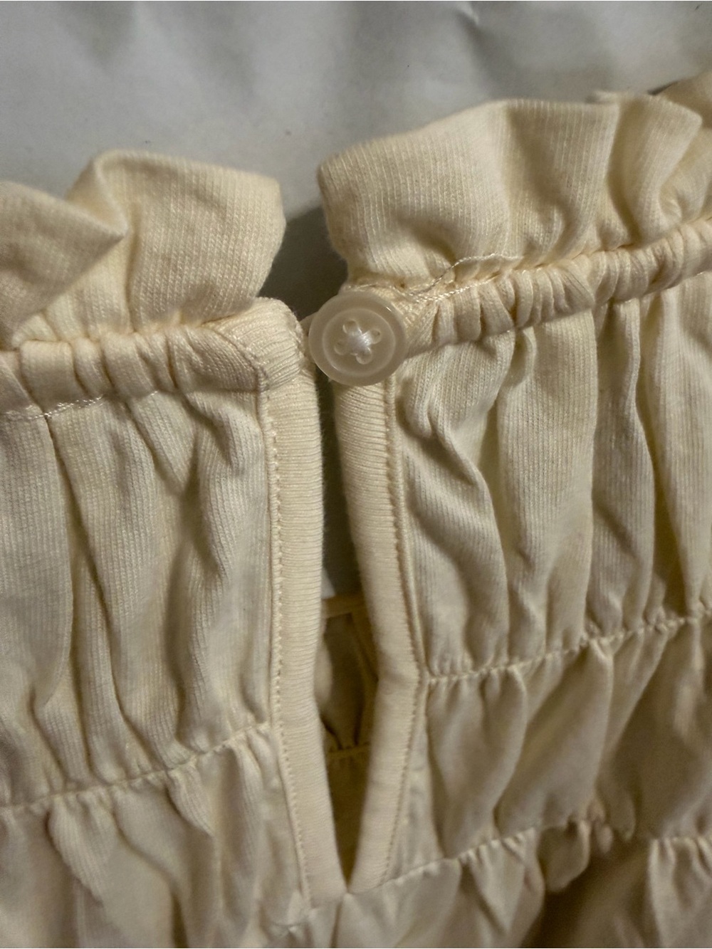 J. Crew Cream Smocked Yoke Short Sleeve Top nwot - Picture 5 of 8
